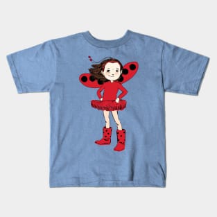 Ladybug Girl Cute Illustration Kids T-Shirt